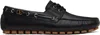 Valentino Garavani 'fastaway' Black Loafers With Vlogo Plaque And Decorative Laces With Logo In Leat In 0no Nero