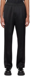 Valentino Black Elasticized Trousers In Nero