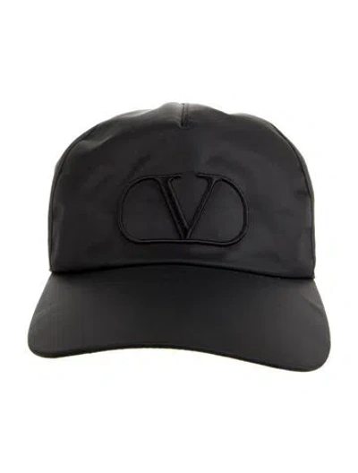 Pre-owned Valentino Garavani Black Embroidered Cap W/tags