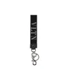 Valentino Black Fabric Keychains In Black