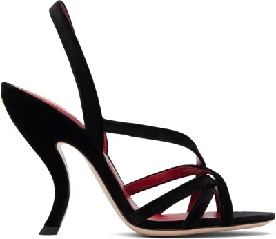 Valentino Garavani Valentino Fetishique 105 Velvet Slingback Sandal In Black