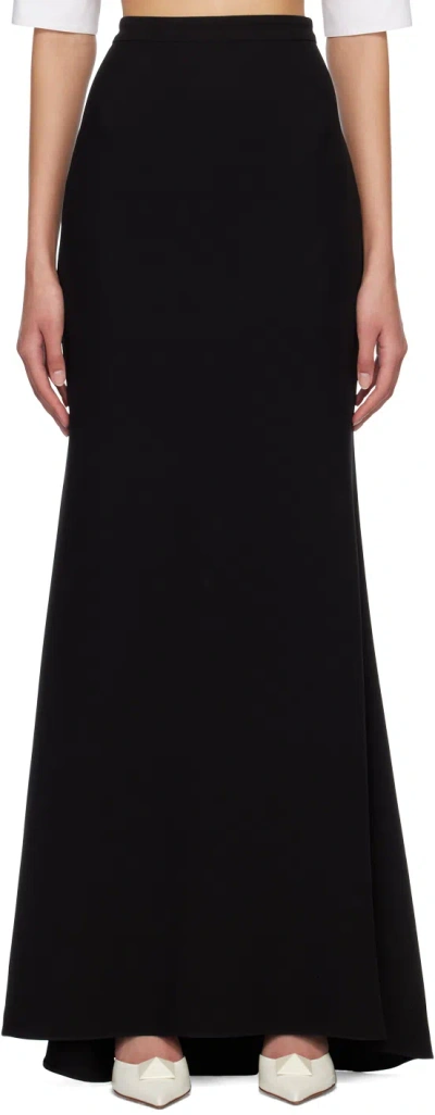 Valentino Crepe High-rise Maxi Skirt In Black