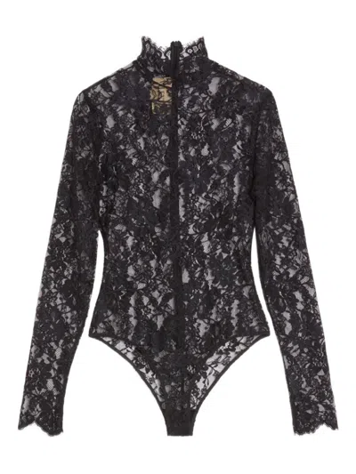 Valentino Black Floral-lace Top