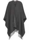 Valentino Double Poncho With Fringed Detail Edge