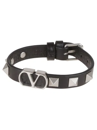 Valentino Garavani Valentino Black Grained Calfskin Bracelet