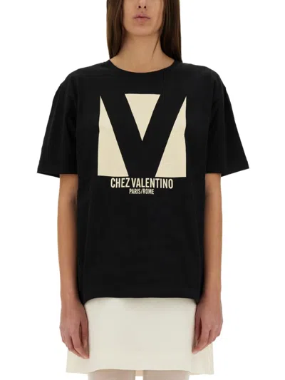 VALENTINO VALENTINO BLACK GRAPHIC PRINT T-SHIRT
