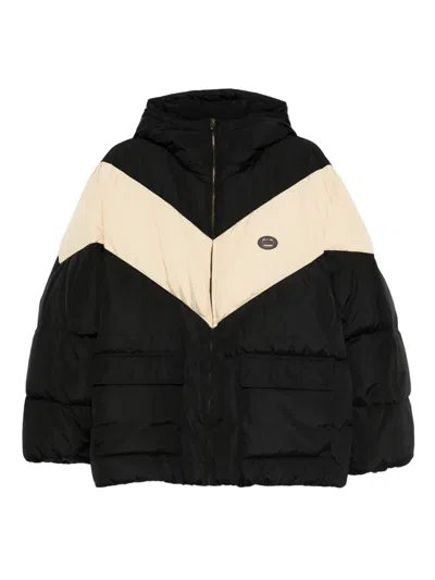 Valentino Garavani Padded Colour-blocked Shell Jacket In Black