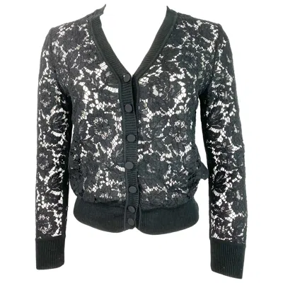 Pre-owned Valentino Black Lace Cardigan Top
