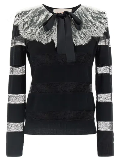 VALENTINO BLACK LACE SWEATER