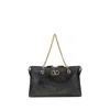 Valentino Garavani  Garavani Panthea Shoulder Bag In Nappa Leather With Chevron Pattern Wom In Black