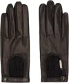 Valentino Black Lambskin Gloves In Brown