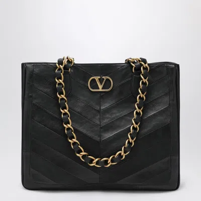 VALENTINO GARAVANI VALENTINO GARAVANI BLACK LASEINE SHOPPING BAG