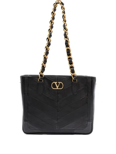 VALENTINO GARAVANI WOMEN BLACK LASEINE SMALL TOTE, ONESIZE LUXURY TOTES FOR WOMEN DARVEYS