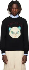 Valentino Garavani Sweater With Le Chat De La Maison Patch In Black