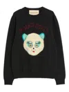 Valentino Black Sweater With Le Chat De La Maison Patch In Multi