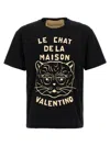 Valentino Garavani T-shirt With Le Chat De La Maison Print In Black