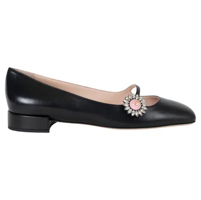 Pre-owned Valentino Garavani Valentino Black Leather 2025 Preshoes 20 Mary-jane Flats Shoes 39