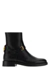 Valentino Vlogo Signature Leather Ankle Boot In Black