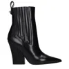 Valentino Black Leather Ankle Boots In Black