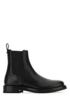 Valentino Studded Leather Ankle Boots With Elastic Panels In Black