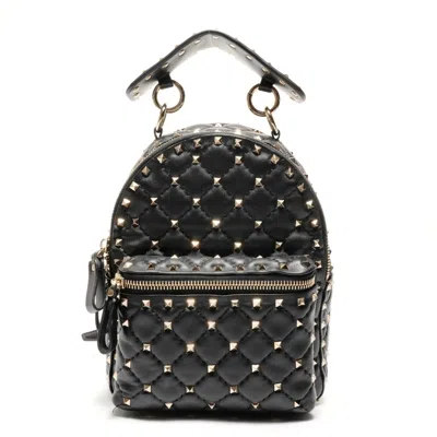 Pre-owned Valentino Garavani Valentino Black Leather Backpack ()