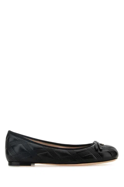 Valentino Garavani Black Leather Ballerinas