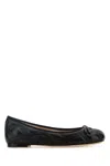 Valentino Black Leather Ballet Flats In Black