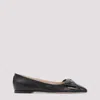 Valentino Leather Ballerinas With Iconic Bow Detail In Black