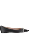 Valentino Garavani Bepointy Leather Ballets In Black
