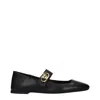 Valentino Black Leather Ballet Flats In Black