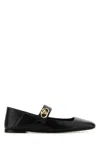 Valentino Vlogo Mary Jane Leather Ballerina Flat In Black