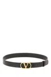 Valentino Black Leather Belt In Black