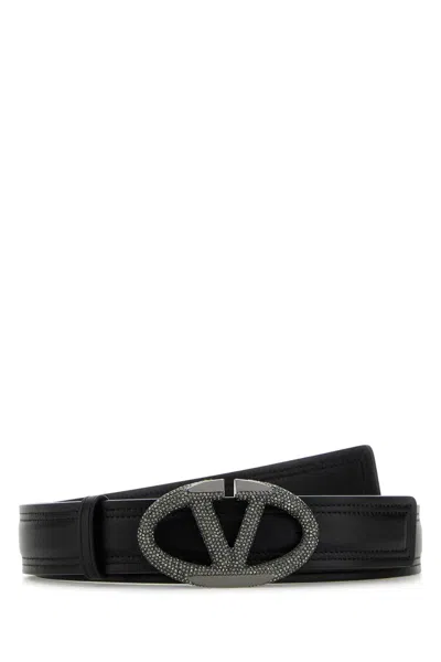 VALENTINO GARAVANI BLACK LEATHER BELT