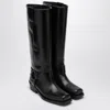 Valentino Rockstud Biker Knee-high Leather Boots