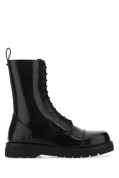 VALENTINO GARAVANI BLACK LEATHER BOOTS