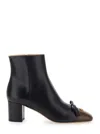 Valentino Black Leather Boots In Black