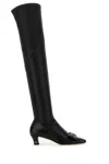 Valentino Over-the-knee Stiletto Bow Detail Boots In Black