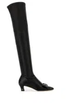 Valentino Over-the-knee Stiletto Bow Detail Boots In Black