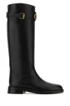 Valentino Garavani Vlogo Signature Calfskin Boot 30mm Woman Black 41.5 In Black