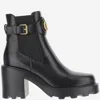 Valentino Garavani Vlogo Signature Calfskin Beatle 90mm Woman Black 42 In Black