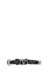 Valentino Garavani Vlogo Signature Bracelet In Braided Calfskin In Nero