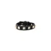 Valentino Garavani Rockstud Calfskin Double-strap Bracelet Woman Black Uni In Black