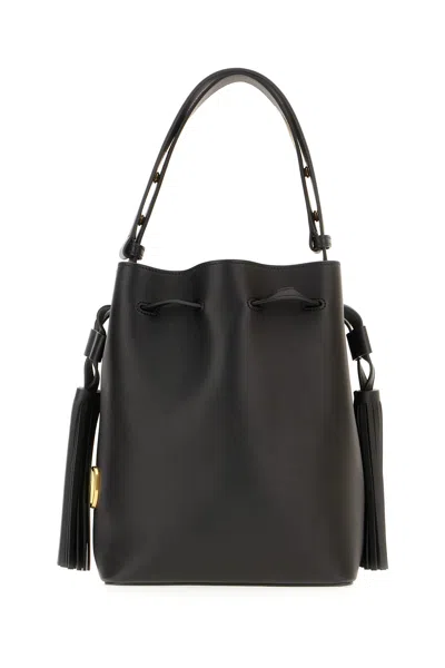 Valentino Garavani Black Leather Bucket Bag