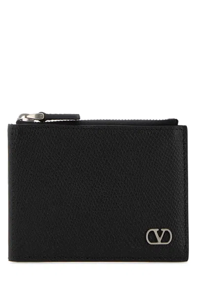 Valentino Garavani Black Leather Coin Purse