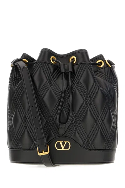 Valentino Garavani Women's Quiltie 67 Leather Bucket Bag In Black