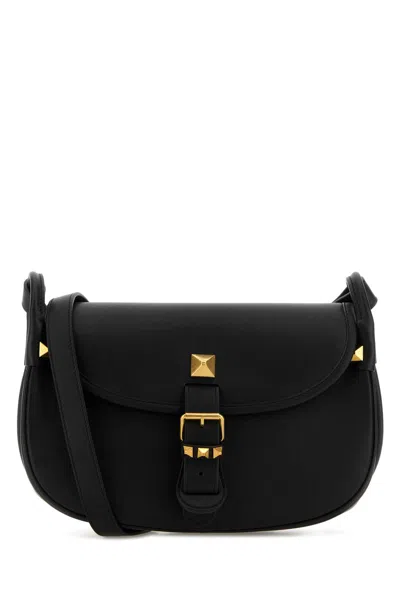 Valentino Garavani Black Leather Flaneuse Crossbody Bag