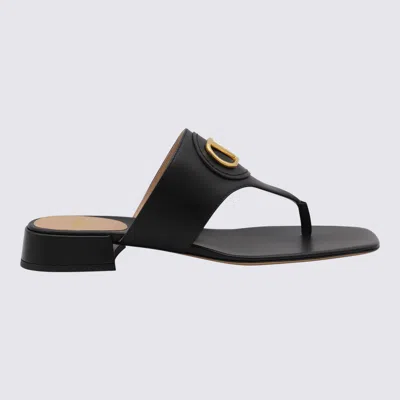 VALENTINO GARAVANI BLACK LEATHER FLATS
