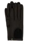 Valentino Leather Gloves Featuring Cutout Shapes And Stitch Design In Black