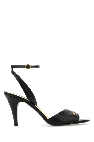 VALENTINO GARAVANI BLACK LEATHER HEELS