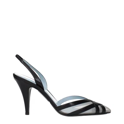 VALENTINO GARAVANI BLACK LEATHER HIGH HEEL PUMPS